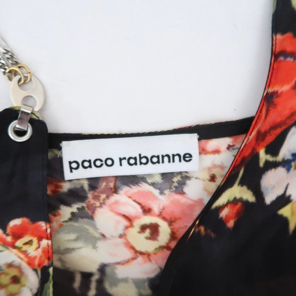 PACO RABANNE Chain trim Floral print tank top F 38 US 6 - Picture 7 of 10